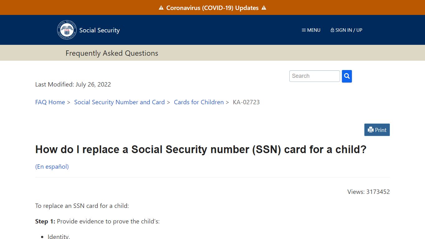 How do I replace a Social Security number (SSN) card for a child?