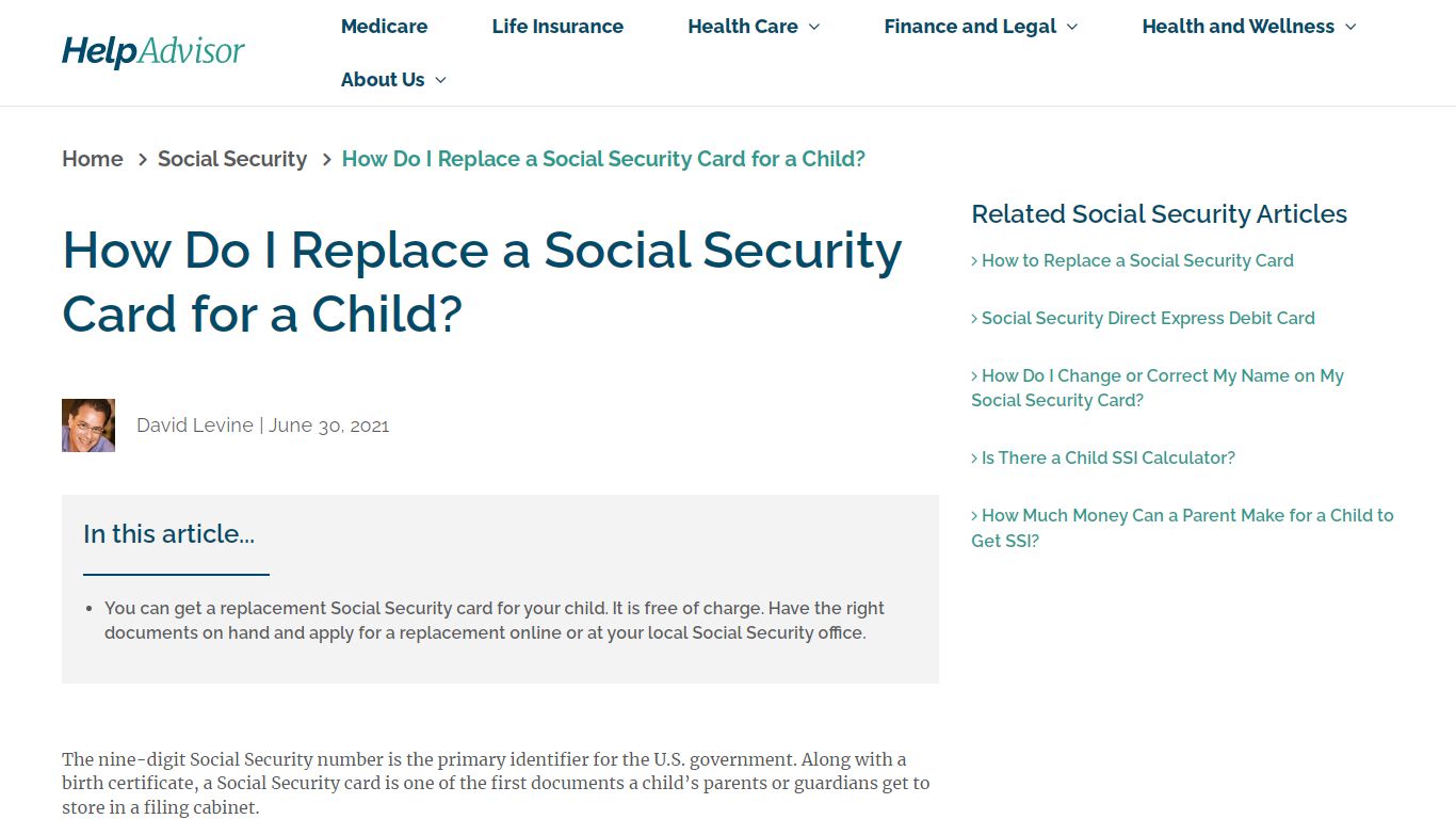 How Do I Replace a Social Security Card for a Child? - HelpAdvisor