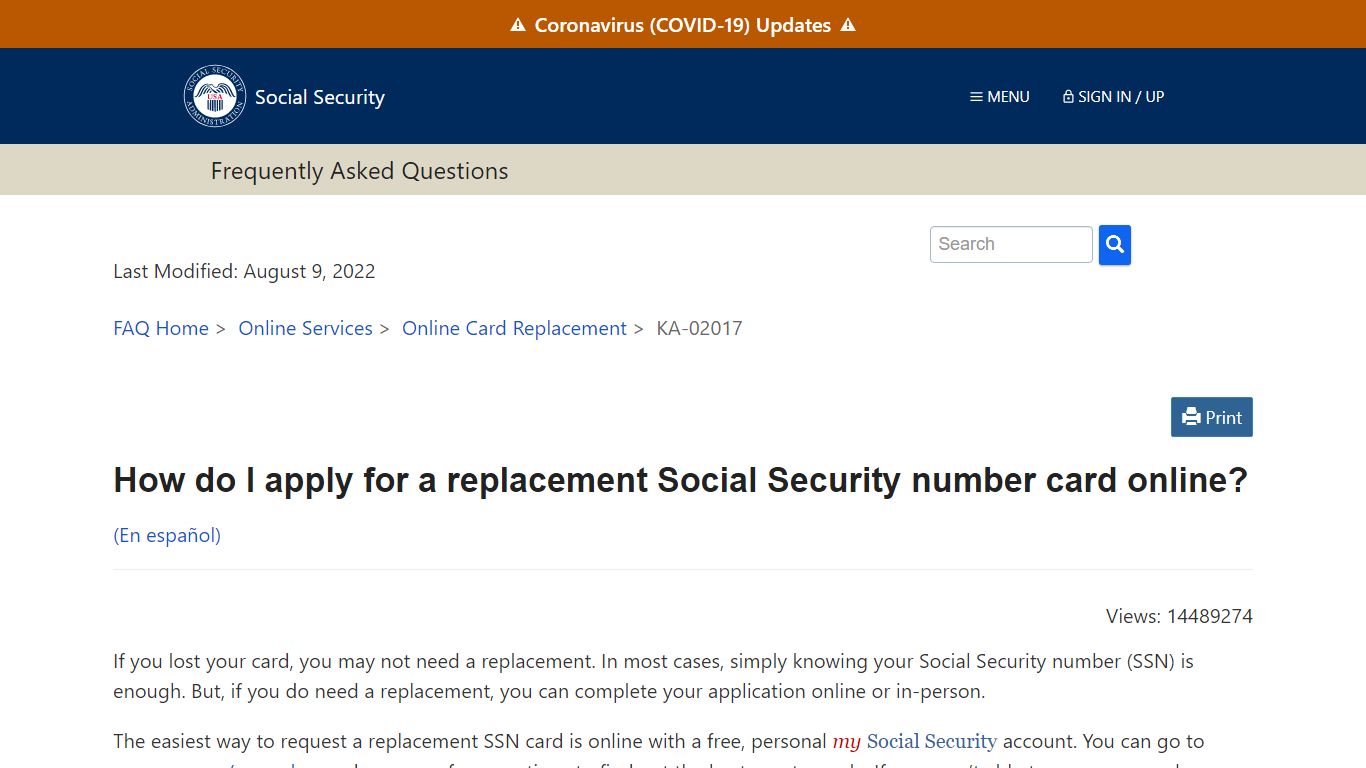 How do I apply for a replacement Social Security number card online ...